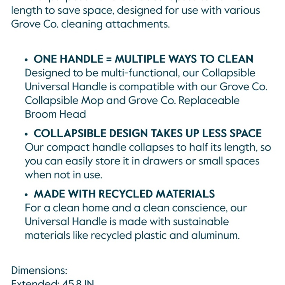 Grove Collaborative Gray Extendable Handle - Picture 6 of 6